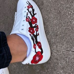 Hand painted flower shoes